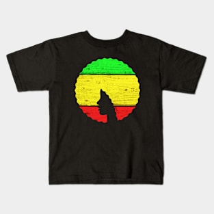 Afro Hair Woman with African Rasta Colors, Black History Kids T-Shirt